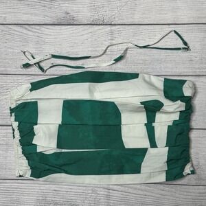Banana Republic‎ Green White Ruched Pleated Tube Top Size Small NWT